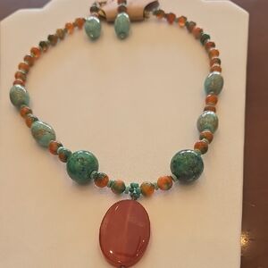 Turqoise & Jasper Beaded Necklace Set